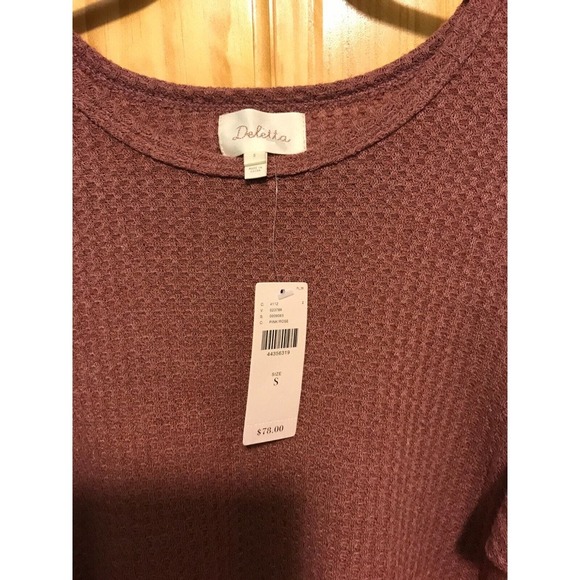 Anthropologie Deletta Mauve Cold-Shoulder Top - Size Small - New with Tags - Picture 3 of 8